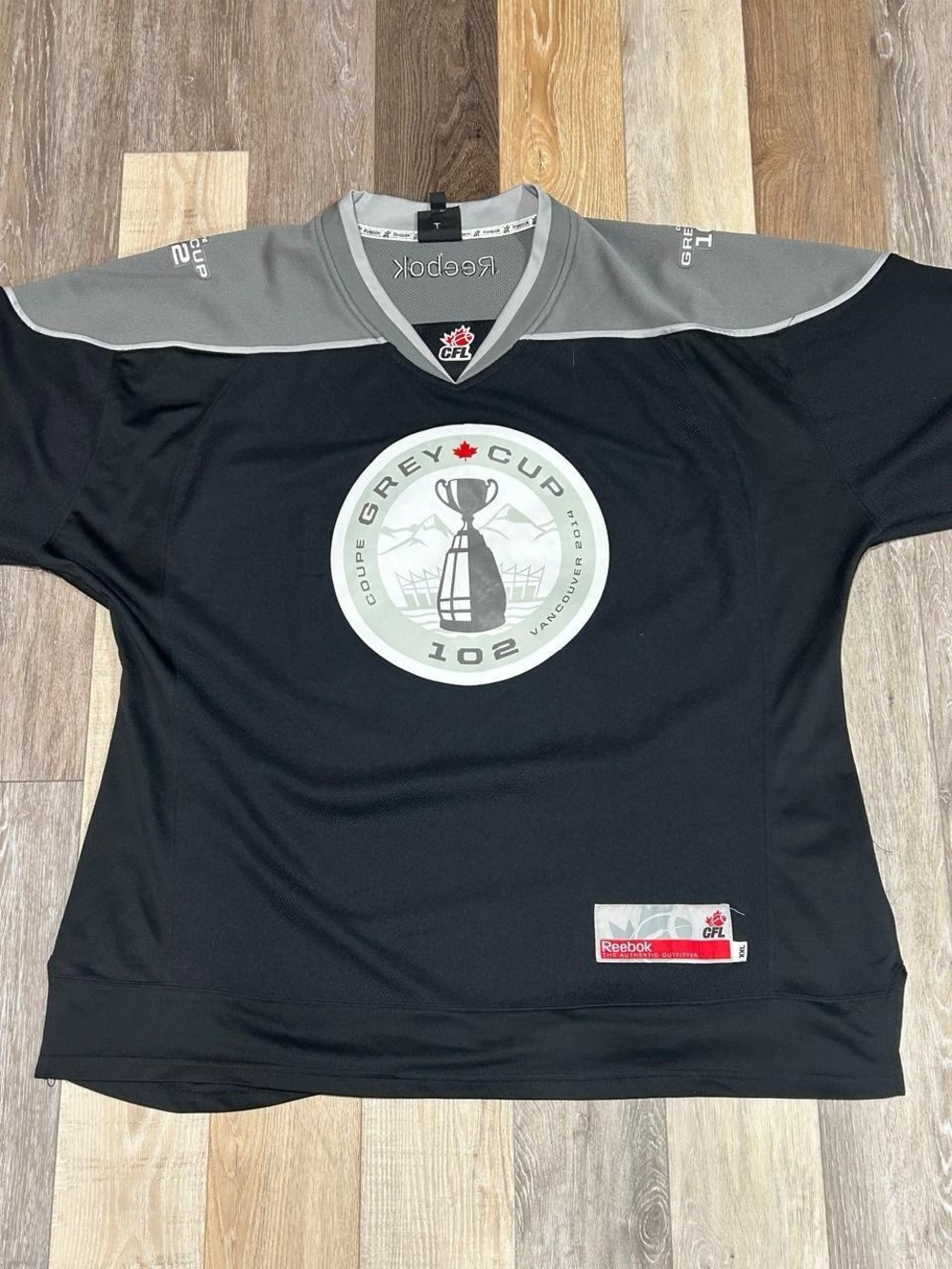 Reebok Men’s Black & Gray Grey Cup 102 CFL Jersey